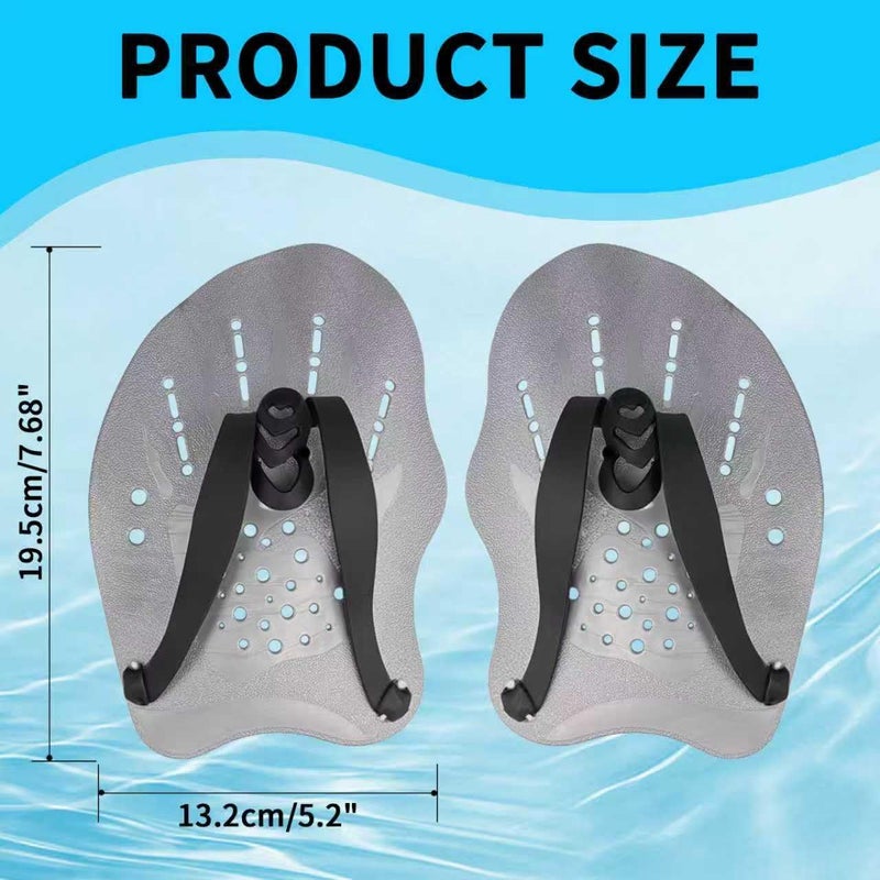 MCSDFN 2 Pcs Swim Hand Paddles, Swim Paddles with Adjustable Straps for Lap Swimming Training Hand Paddles for Novice and Professional Use - Image 2